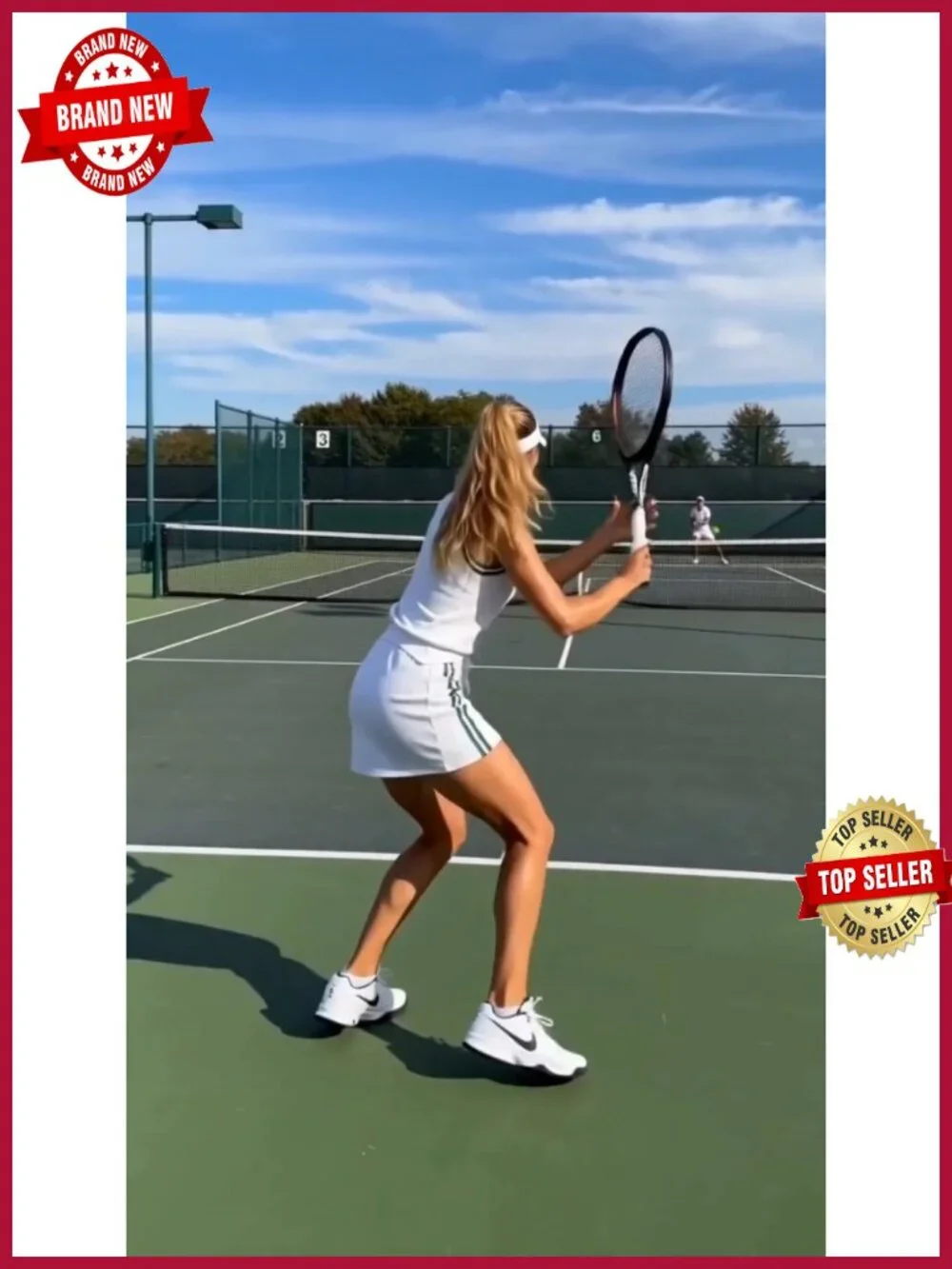 Tennis Skirt Set - Two Piece Sleeveless Polo Top & Skort with Pockets